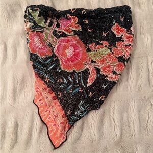 Free People Black Floral Top